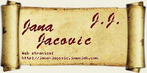 Jana Jačović vizit kartica